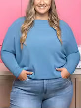 π"Dreamy Knit" Boatneck Dolman Top