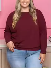 π"Dreamy Knit" Boatneck Dolman Top