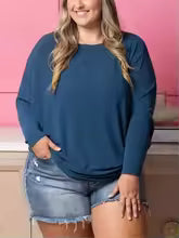 π"Dreamy Knit" Boatneck Dolman Top
