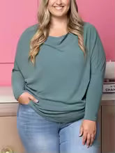 π"Dreamy Knit" Boatneck Dolman Top
