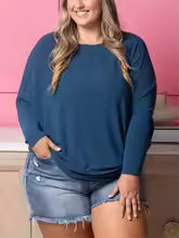 π"Dreamy Knit" Boatneck Dolman Top