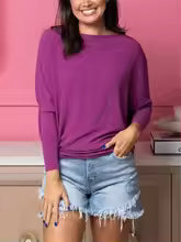 π"Dreamy Knit" Boatneck Dolman Top