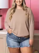 π"Dreamy Knit" Boatneck Dolman Top