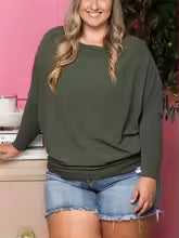 π"Dreamy Knit" Boatneck Dolman Top