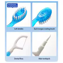 🎁5 in 1 Mini Toothbrush & Floss & Tongue Scraper & Toothpick Set