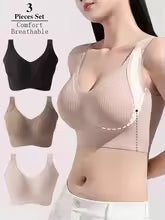 🔥Buy 1 Get 3 Packs - Women's Ribbed Push Up Adjustable Wireless Bra
