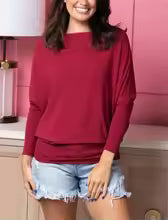 👚"Dreamy Knit" Boatneck Dolman Top