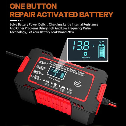 12V 6A Battery Charger with LCD Display – Smart & Fast Charging for Cars and Motorcycles