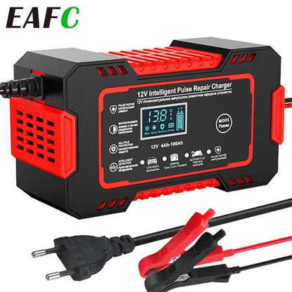 12V 6A Battery Charger with LCD Display – Smart & Fast Charging for Cars and Motorcycles